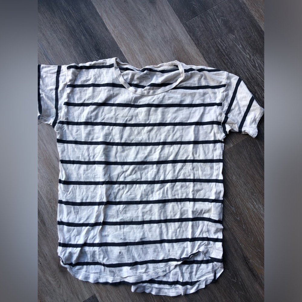 Madewell Navy and White Striped Women’s Short Sleeve Tee Size Small